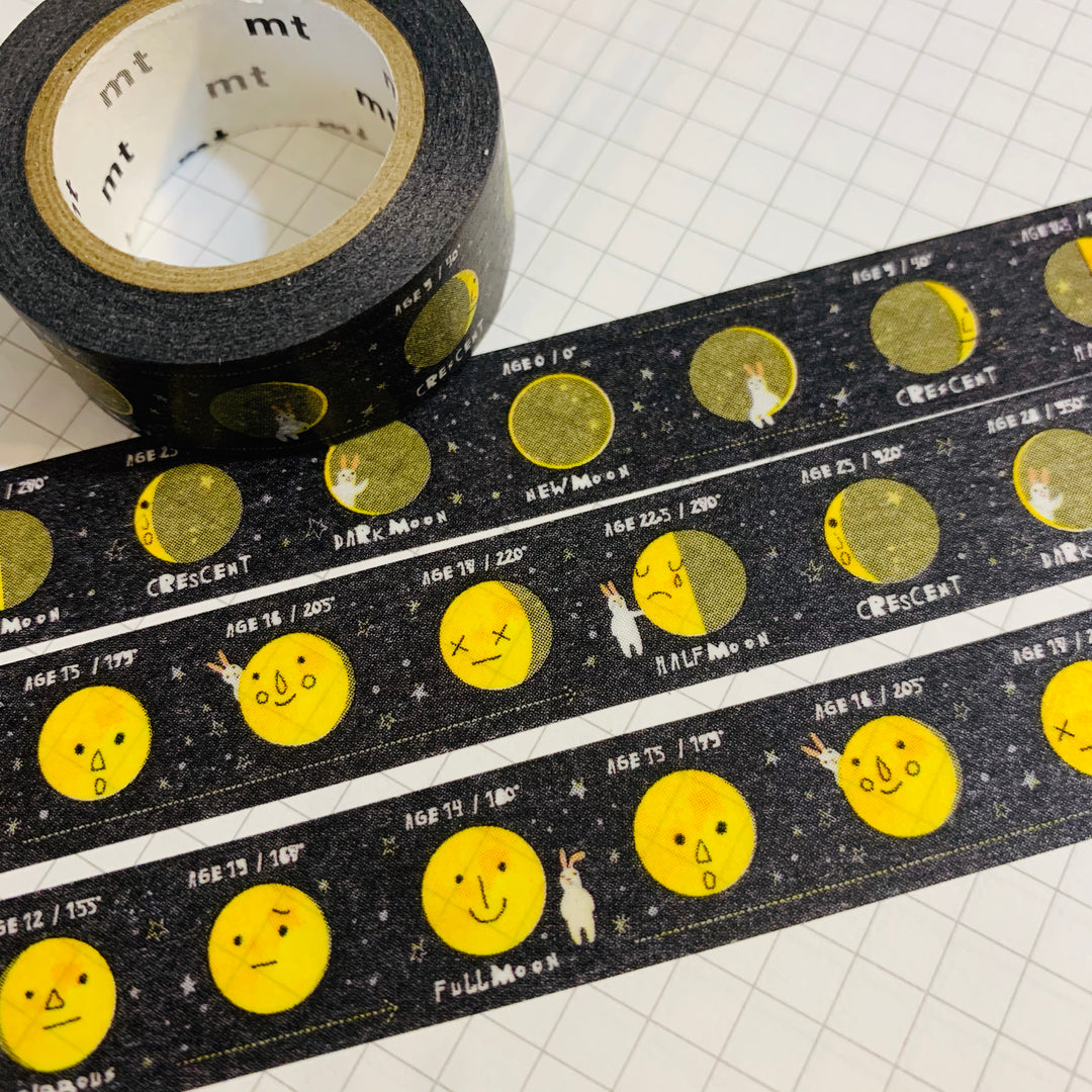 MOON PHASES MT Washi Tape  ~ 1 Roll ~ 15mm x 7m (23 Feet)