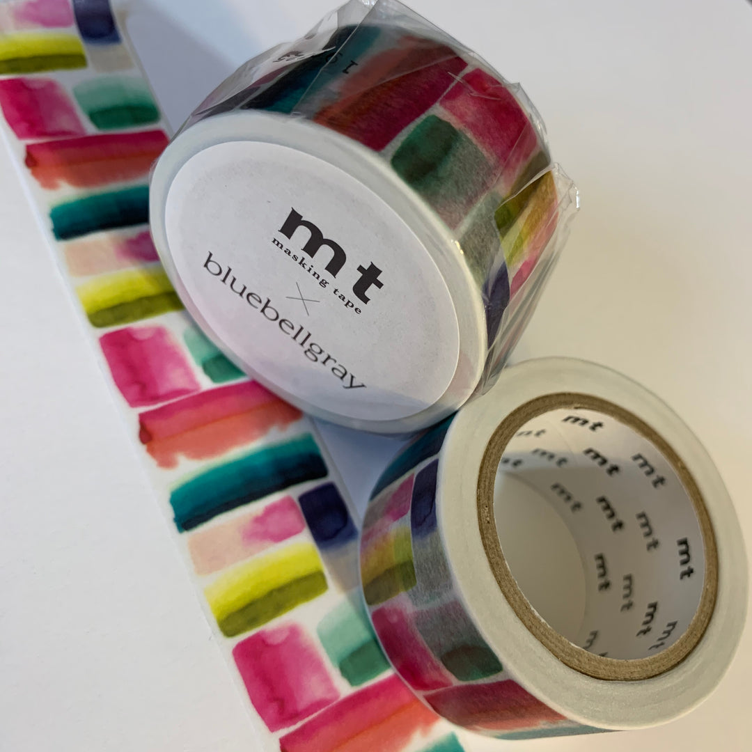 PAINTBRUSH STROKES Mt Designed by BlueBellGray Washi Tape - 1 Roll - 24mm x 7m (23 Feet)