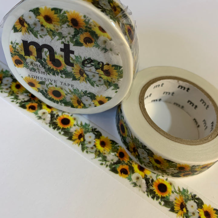 SUNFLOWER GARLAND MT Autumn Floral Washi Tape - 1 Roll  - 15mm x 10m (33 Feet)