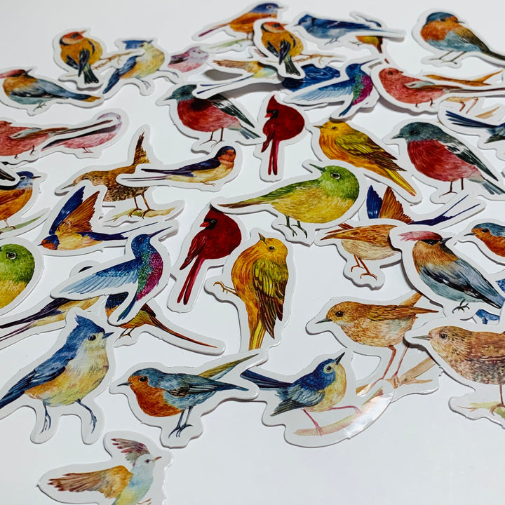 FLOCK OF BIRDS Peelable Stickers  ~ 46 Pieces ~ Each Sticker is Approximately 38mm