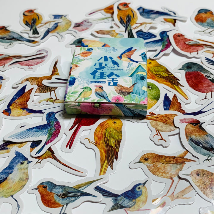 FLOCK OF BIRDS Peelable Stickers  ~ 46 Pieces ~ Each Sticker is Approximately 38mm