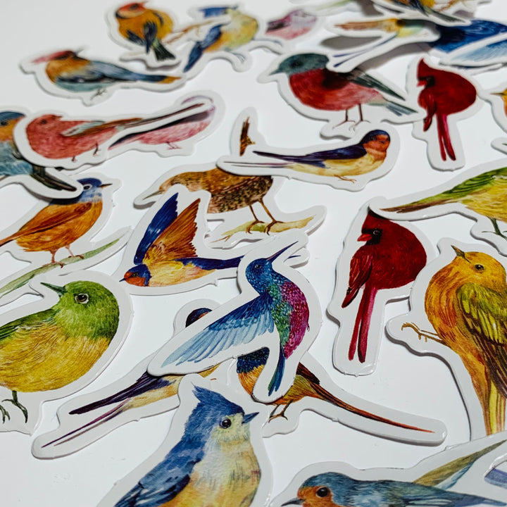 FLOCK OF BIRDS Peelable Stickers  ~ 46 Pieces ~ Each Sticker is Approximately 38mm