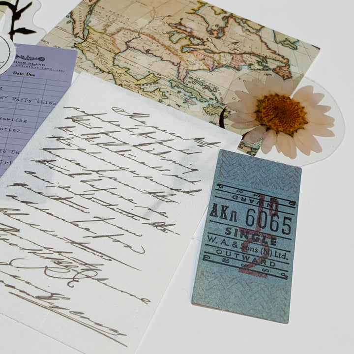 WORLD TRAVELER EPHEMERA Papers & Stickers Pack ~ 15 Pieces