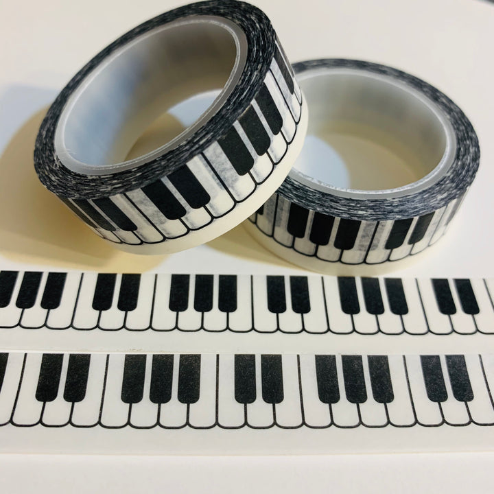 TICKLING The IVORIES PIANO Washi Tape ~ 1 Roll ~ 15mm x 10m (33 Feet)