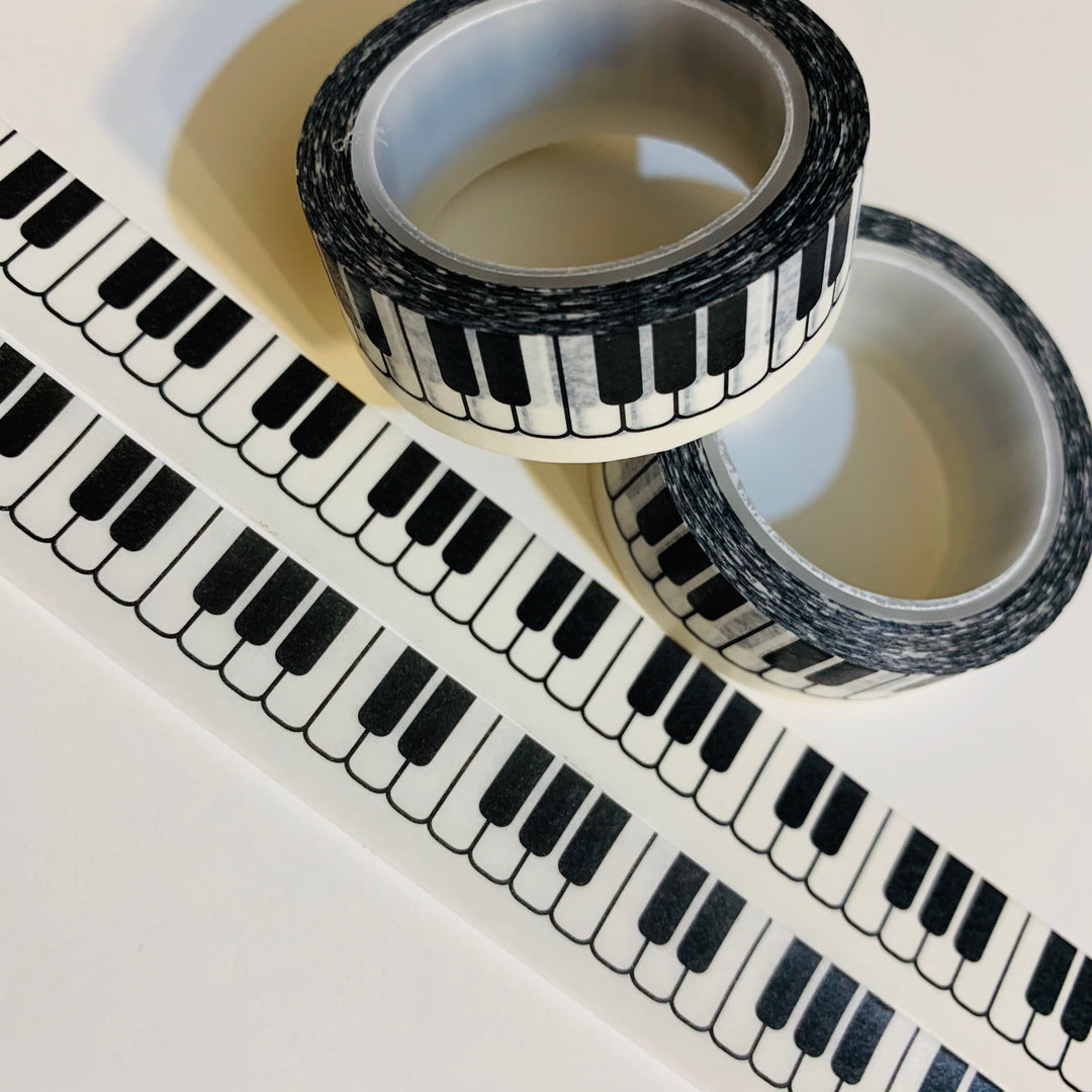 TICKLING The IVORIES PIANO Washi Tape ~ 1 Roll ~ 15mm x 10m (33 Feet)