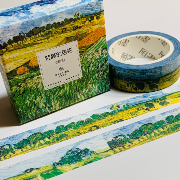 WATERCOLOR HAY BALES & Field Washi Tape ~ 1 Roll ~ 15mm x 7m (23 Feet)