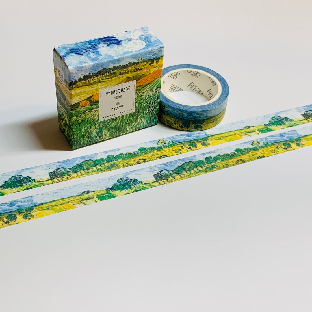 WATERCOLOR HAY BALES & Field Washi Tape ~ 1 Roll ~ 15mm x 7m (23 Feet)