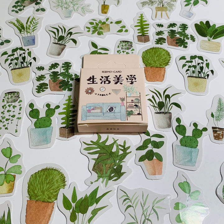 HOUSE PLANTS V2 CLEAN Air Peelable Stickers  ~ 46 Pieces ~ Each Sticker is Approximately 38mm