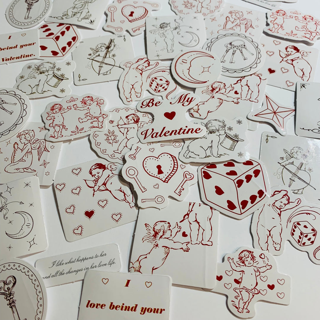 ADORABLE CHERUBS & CUPID Peelable Stickers  ~ 46 Pieces ~ Each Sticker is Approximately 38mm