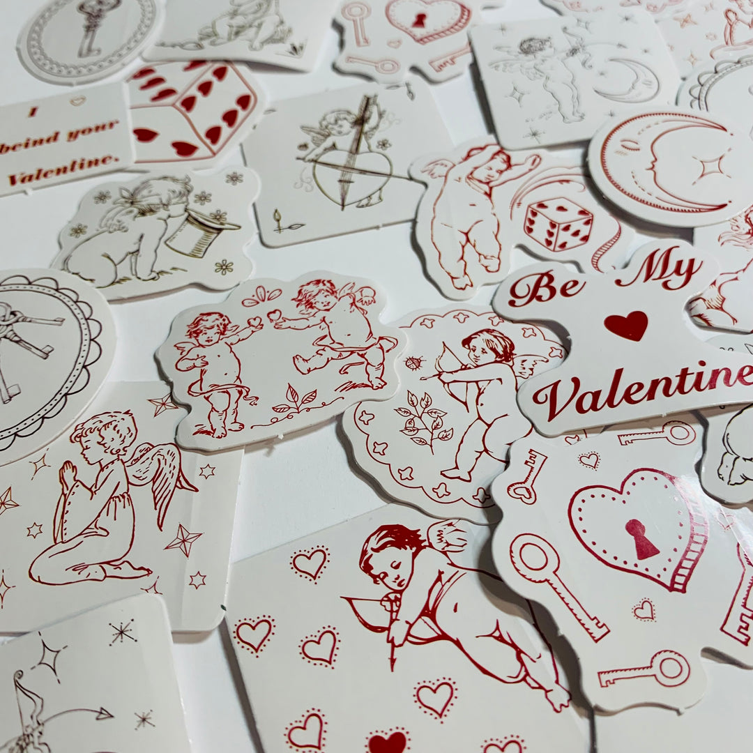 ADORABLE CHERUBS & CUPID Peelable Stickers  ~ 46 Pieces ~ Each Sticker is Approximately 38mm