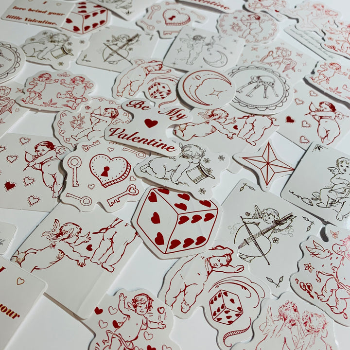 ADORABLE CHERUBS & CUPID Peelable Stickers  ~ 46 Pieces ~ Each Sticker is Approximately 38mm