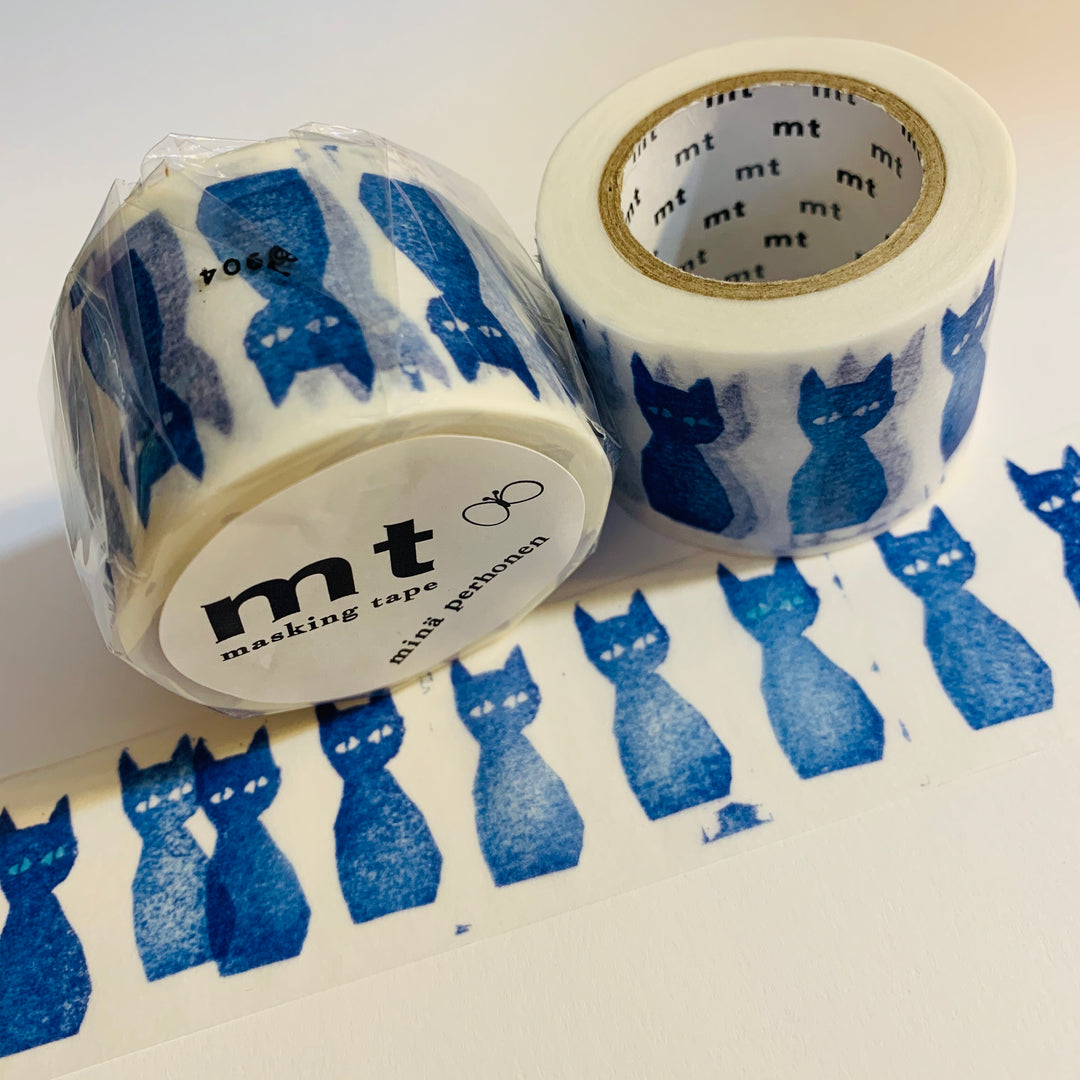 AO-NEKO BLUE Cat MT Washi Tape 1 Roll