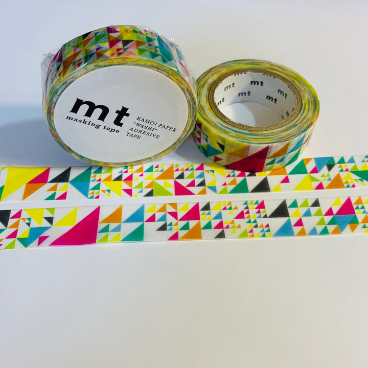 SANKAKU COLORFUL TRIANGLES Mt Washi Tape ~ 1 Roll ~ 15mm x 10m (33 Feet)