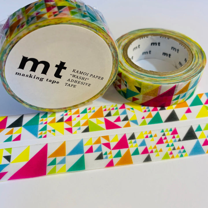 SANKAKU COLORFUL TRIANGLES Mt Washi Tape ~ 1 Roll ~ 15mm x 10m (33 Feet)