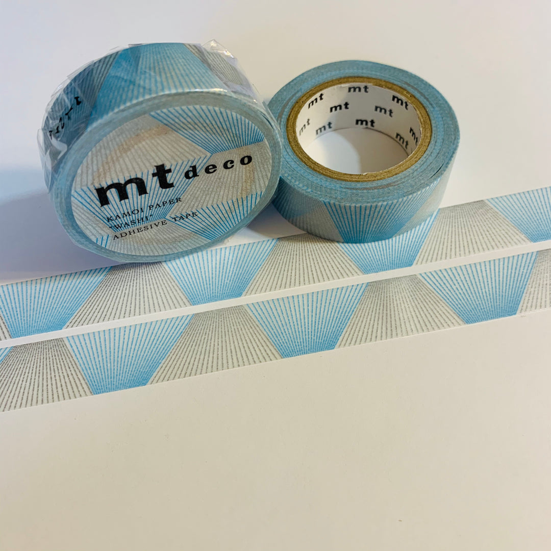 GRADATION BLUE SILVER Corner Mt Washi Tape ~ 1 Roll ~ 15mm x 10m (33 Feet)