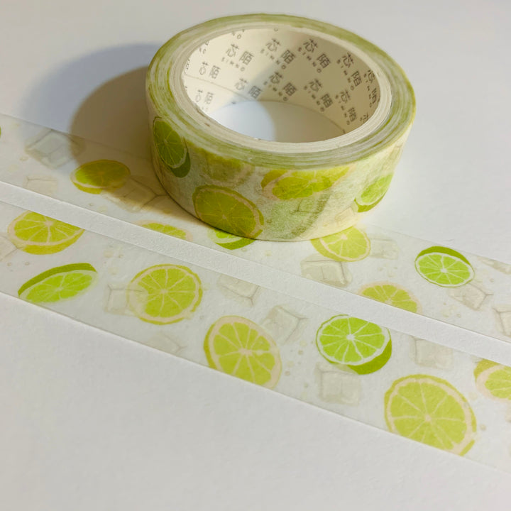 ESSENCE Of LIME MARGARITA Slice Washi Tape ~ 1 Roll ~ 15mm x 7m (23 Feet)