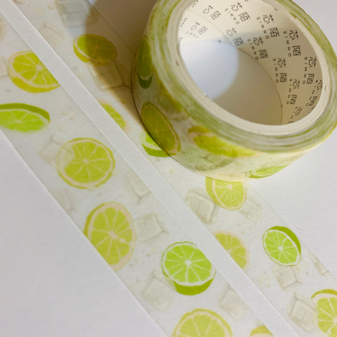 ESSENCE Of LIME MARGARITA Slice Washi Tape ~ 1 Roll ~ 15mm x 7m (23 Feet)