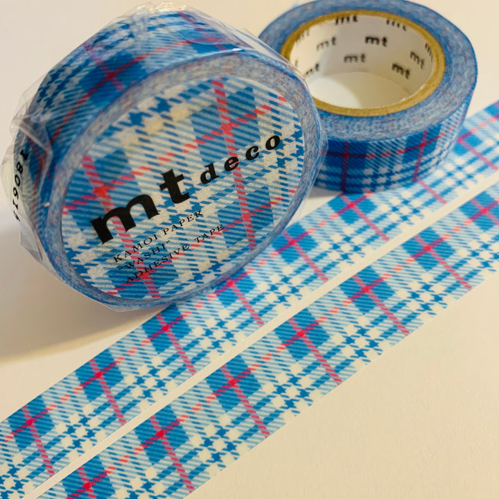 BLUE SOFT FLANNEL Mt Washi Tape ~ 1 Roll ~ 15mm x 10m (33 Feet)