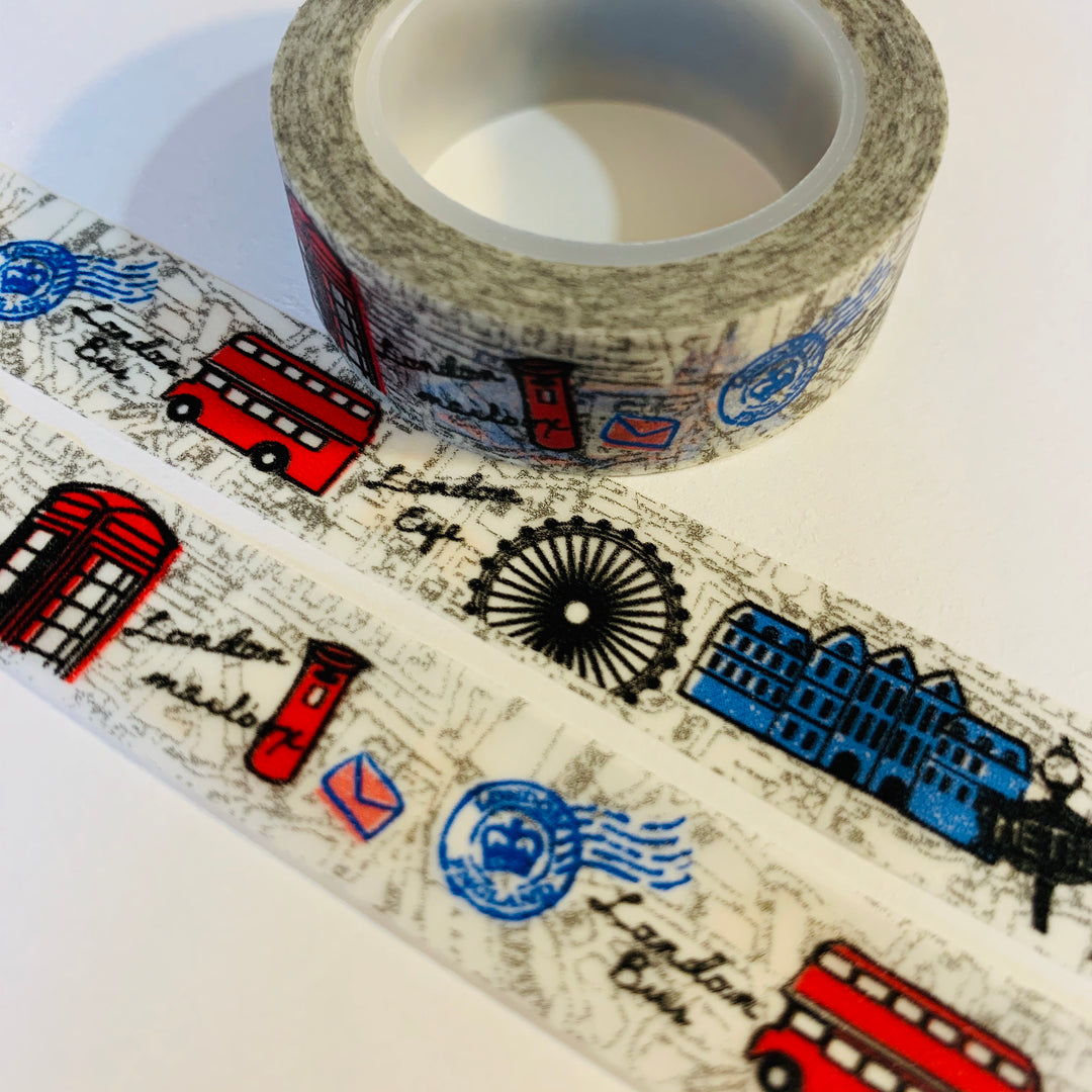 LONDON SIGHTSEEING TOUR Washi Tape ~ 1 Roll ~ 15mm x 10m (33 Feet)