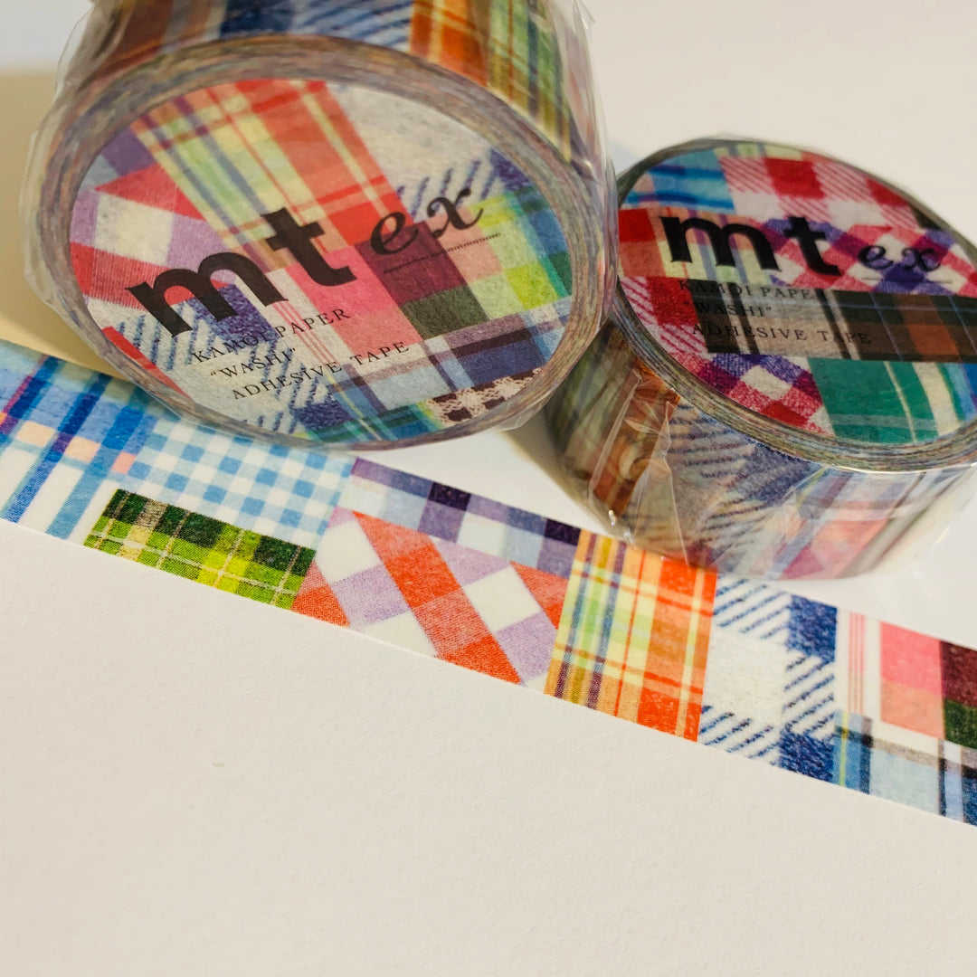 NAUTICAL PATCHWORK PLAID Mt Washi Tape - 1 Roll - 15mm x 10m (33 Feet)