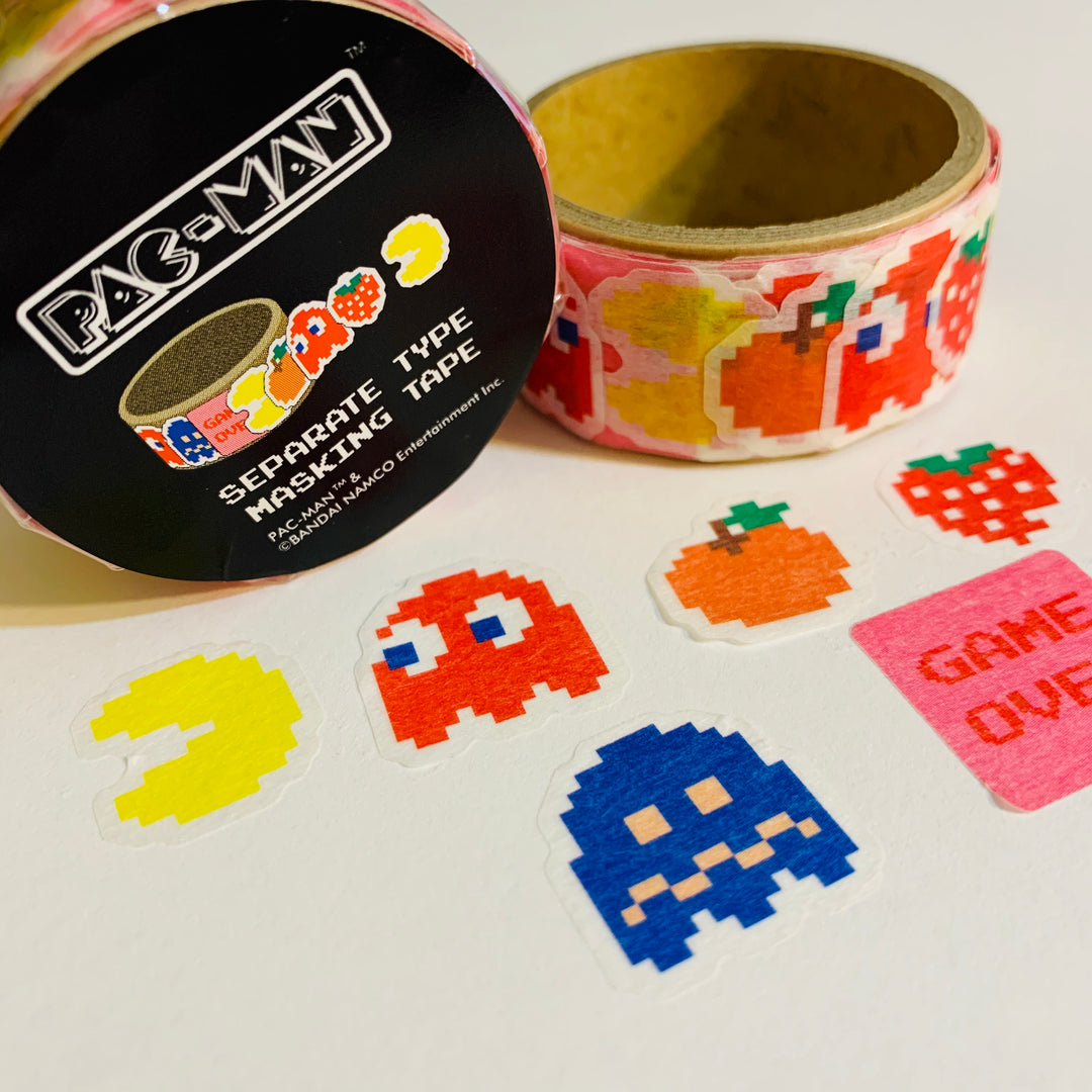 PAC-MAN Individual Masking Tape Stickers ~ 160 Stickers per Roll ~ 7 Designs