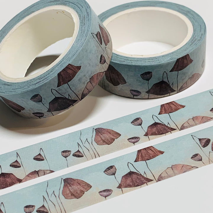 DRY And DROOPING LEAVES Fall Washi Tape ~ 1 Roll ~ 15mm x 10m (33 Feet)