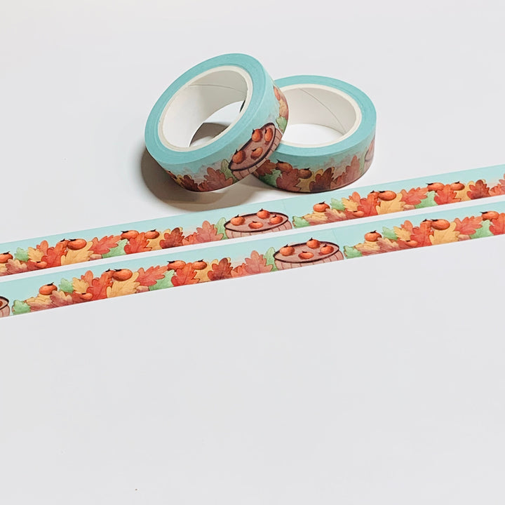 RUSTIC FOREST PICNIC With Leaves Washi Tape ~ 1 Roll ~ 15mm x 10m (33 Feet)