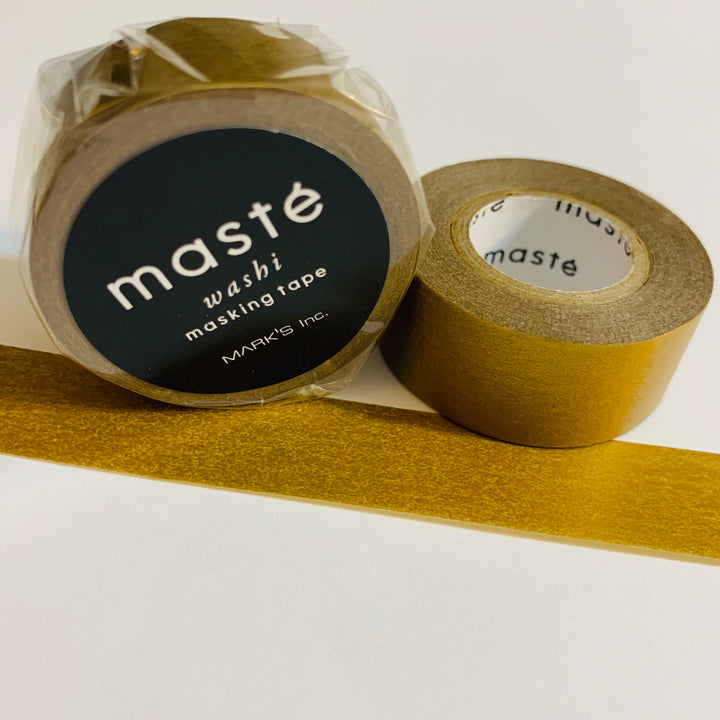 GLAMOROUS SOLID GOLD Maste Washi Tape ~ 1 Roll ~ 15mm x 7m (23 Feet)