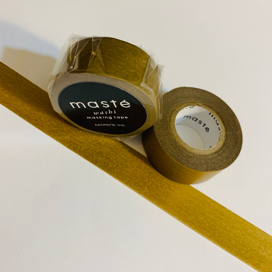 GLAMOROUS SOLID GOLD Maste Washi Tape ~ 1 Roll ~ 15mm x 7m (23 Feet)