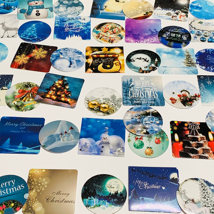 FROSTY WINTER WISHES Peelable Stickers  ~ 46 Pieces ~ Approximately 40mm