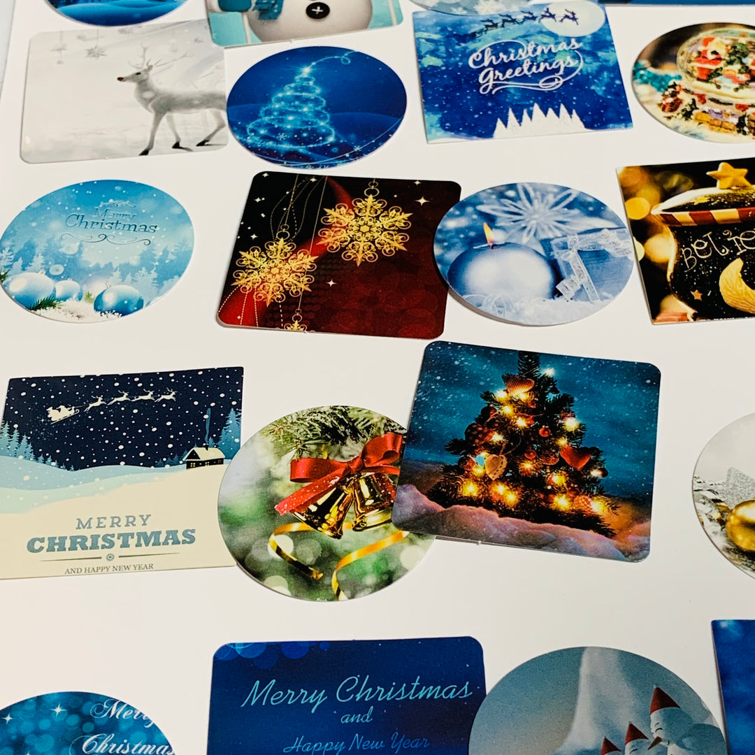 FROSTY WINTER WISHES Peelable Stickers  ~ 46 Pieces ~ Approximately 40mm