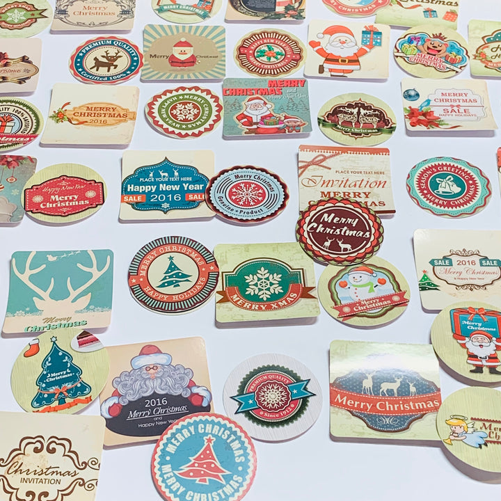 REWIND SEASON'S GREETINGS Peelable Stickers  ~ 46 Pieces ~ Approximately 40mm