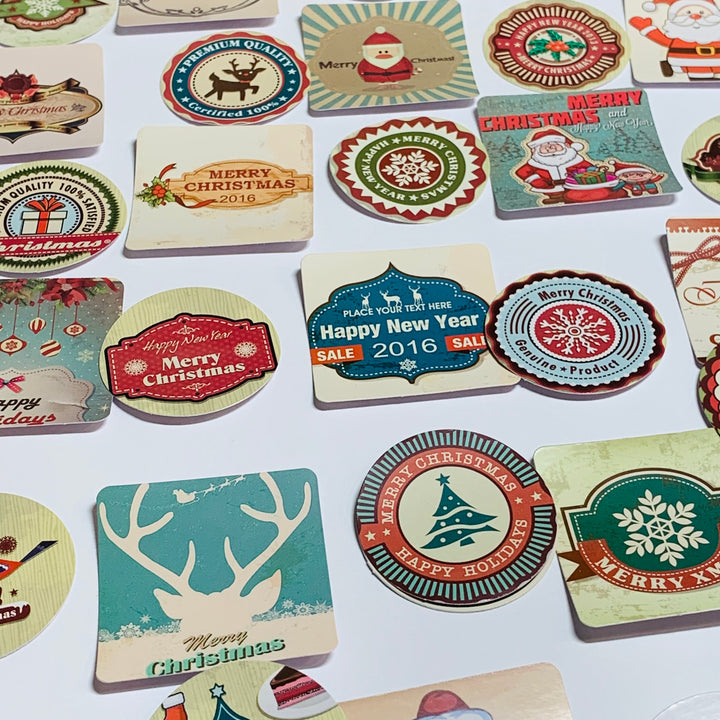 REWIND SEASON'S GREETINGS Peelable Stickers  ~ 46 Pieces ~ Approximately 40mm