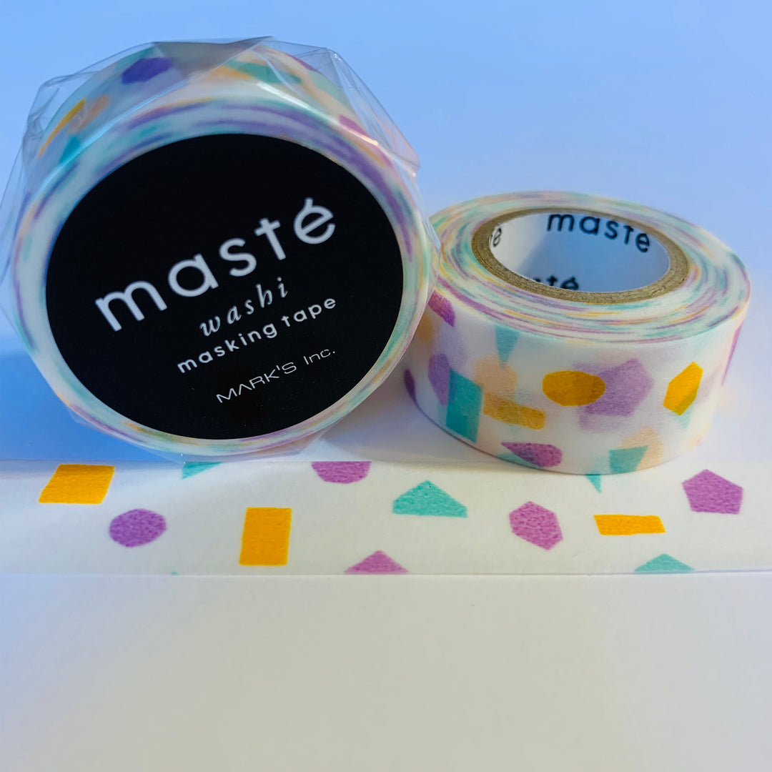 PURPLE SHAPE PURPLE CONFETTI Maste Washi Tape ~ 1 Roll ~ 15mm x 7m (23 Feet)