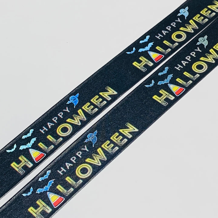 HAPPY HALLOWEEN CANDY Corn Silver Foil Washi Tape ~ 1 Roll ~ 15mm x 10m (33 Feet)