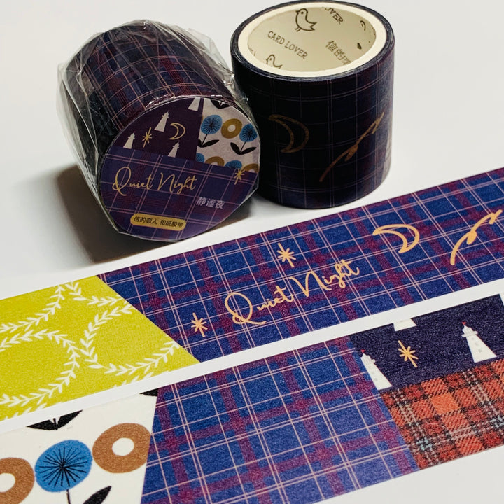 QUIET NIGHT PLAID Collage Washi Tape ~ 1 Roll ~ 30mm x 3m (10 Feet)