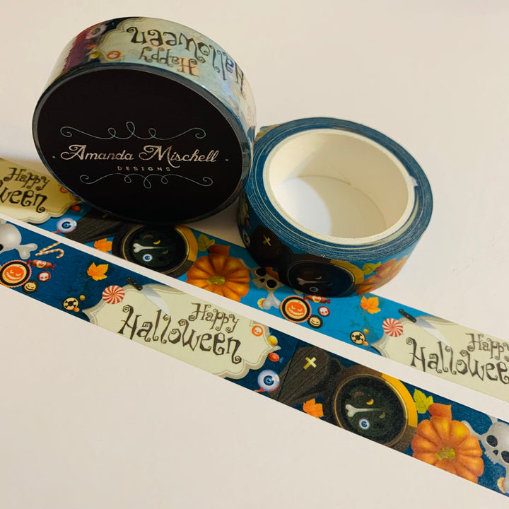 HAPPY PRETTY PUMPKINS Amanda Mischell Washi Tape ~ 1 Roll ~ 15mm x 10m (33 Feet)