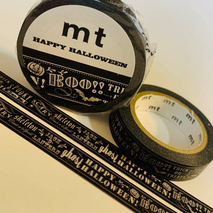 BOO! HALLOWEEN WORD COLLAGE MT Washi Tape - 1 Roll