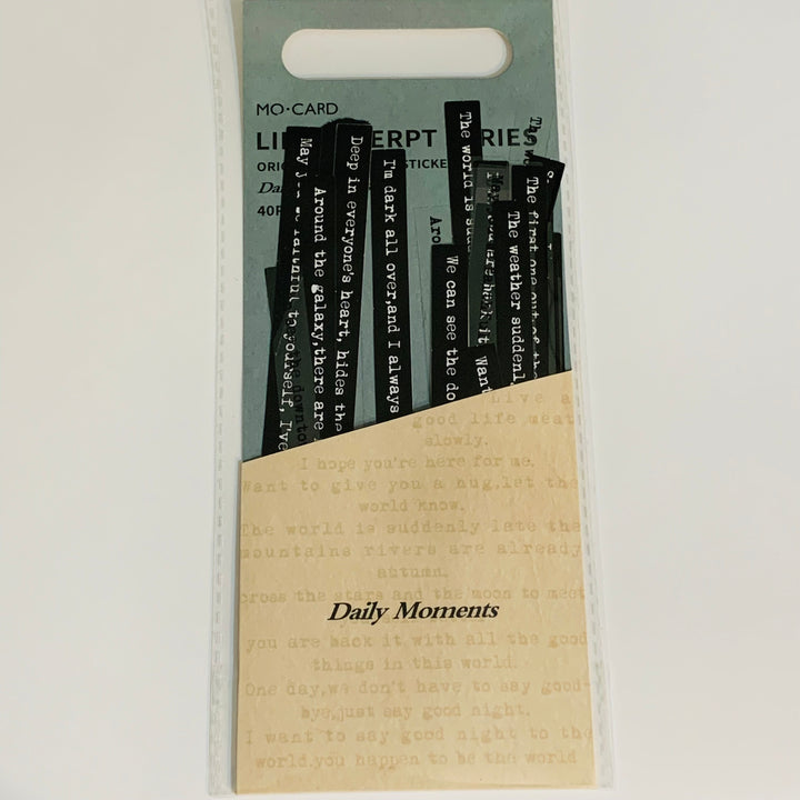 DAILY MOMENTS WORDS Quotes & Phrases Sticker Pack ~ 40 Pieces ~ 10mm - 158mm