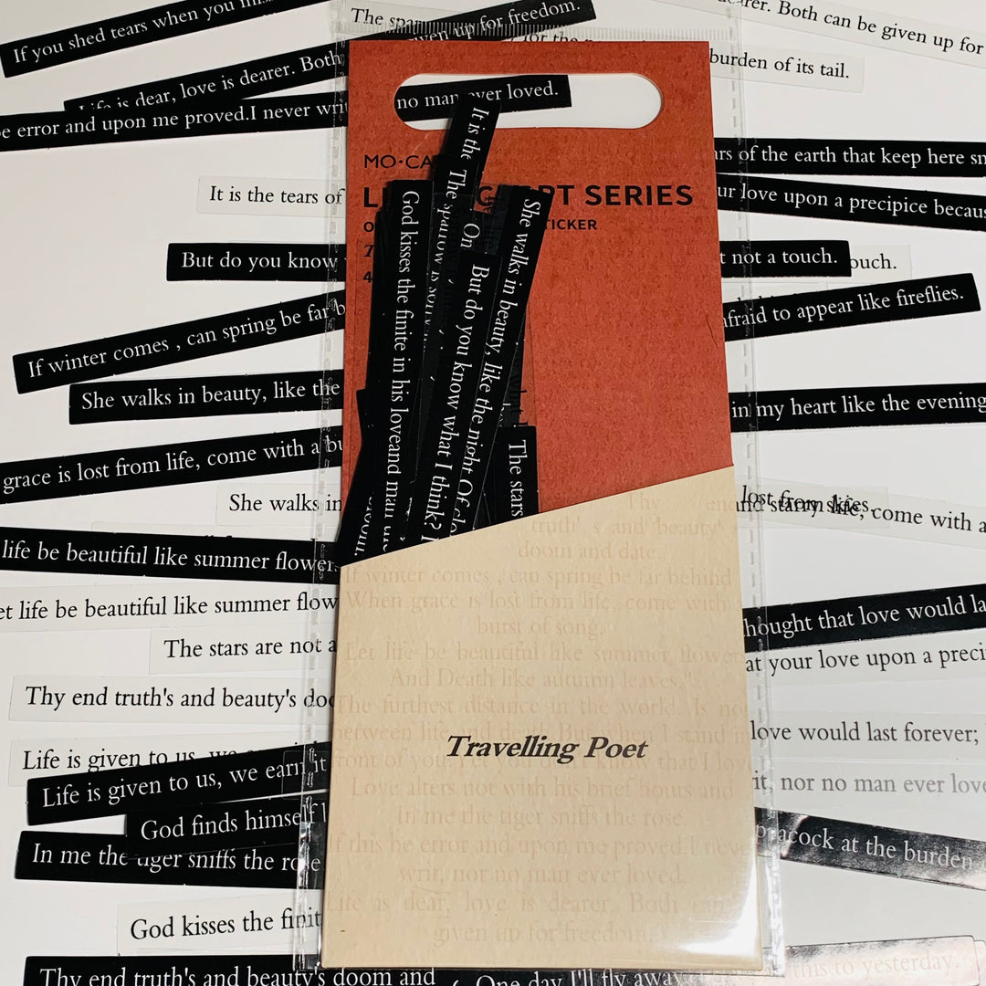 TRAVELING POET WORDS Quotes & Phrases Sticker Pack ~ 40 Pieces ~ 10mm - 158mm