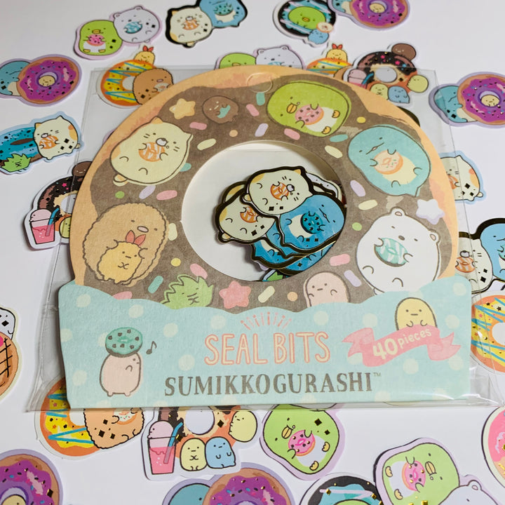 SUMIKKOGURASHI DONUT SHOP Seal Bits Gold Foil Sticker Flake Stickers ~ 40 Pieces ~ Approximately 20-30mm