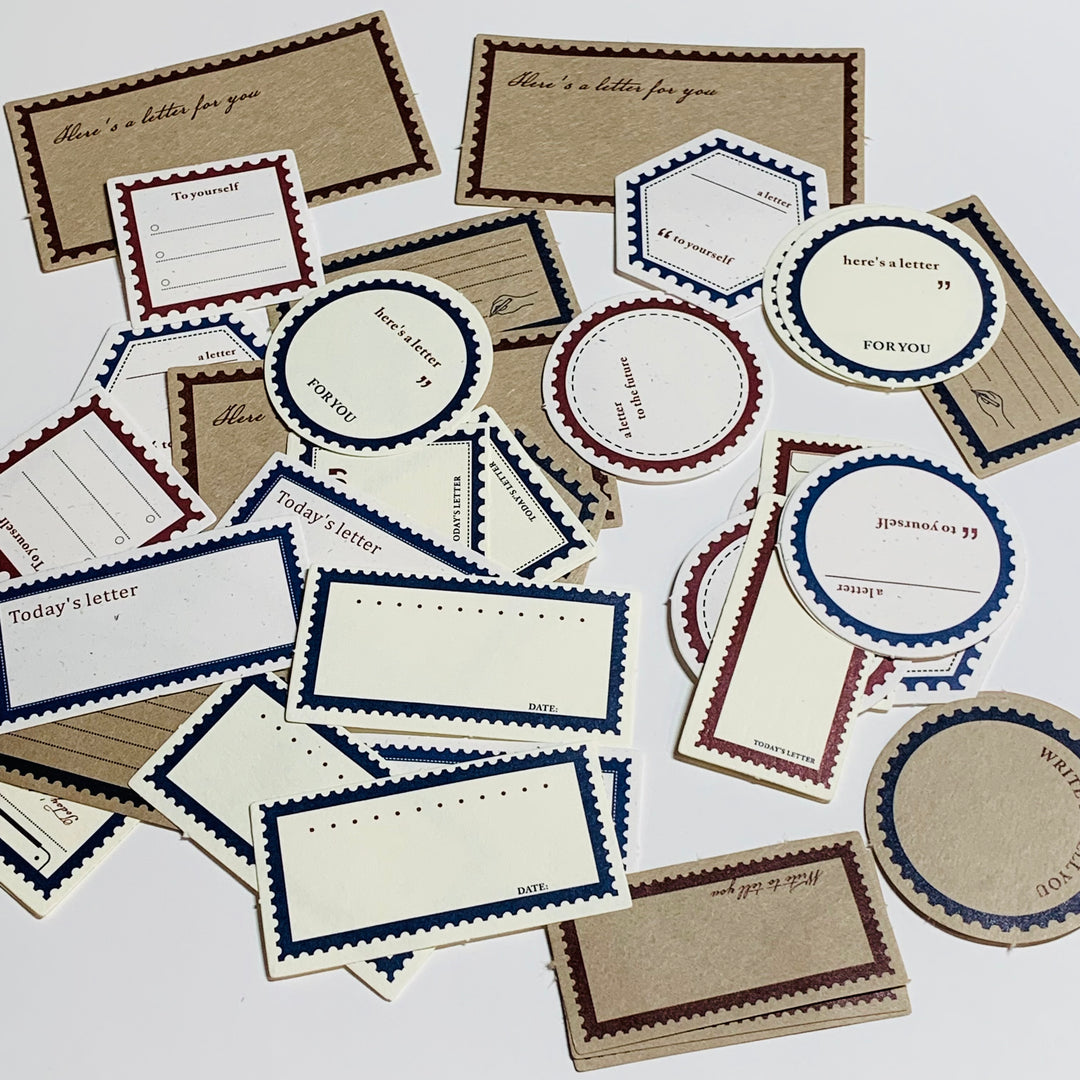 JOURNALING ANNOTATION Labels Ephemera Paper Pack ~ 45 Piecess ~ Size 42-75mm