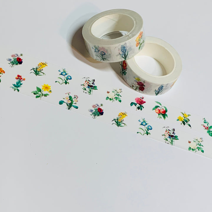 MODERN PRESSED FLOWER Collection Washi Tape ~ 1 Roll ~ 15mm x 10m (33 Feet)