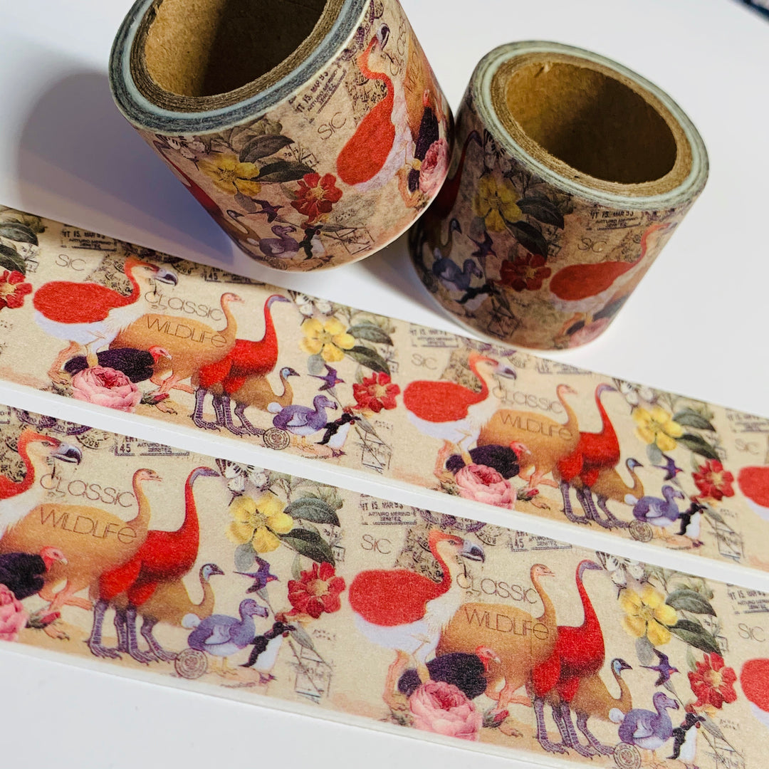 VINTAGE CLASSIC WILDLIFE Washi Tape ~ 1 Roll ~ 30mm x 5m (16 Feet)