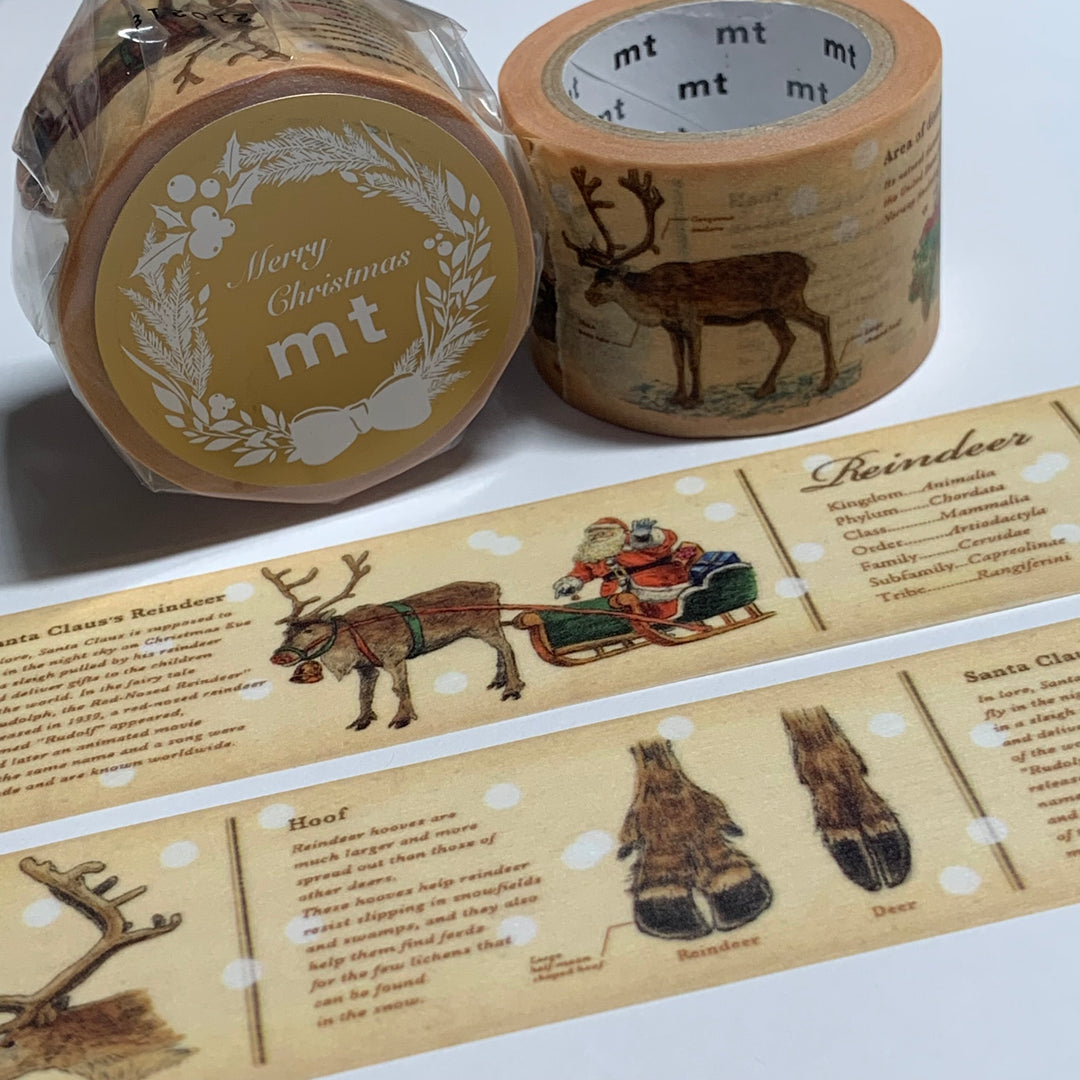 ENCYCLOPEDIA REINDEER CHRISTMAS Mt Washi Tape ~ 1 Roll ~ 30mm x 7m (23 Feet)