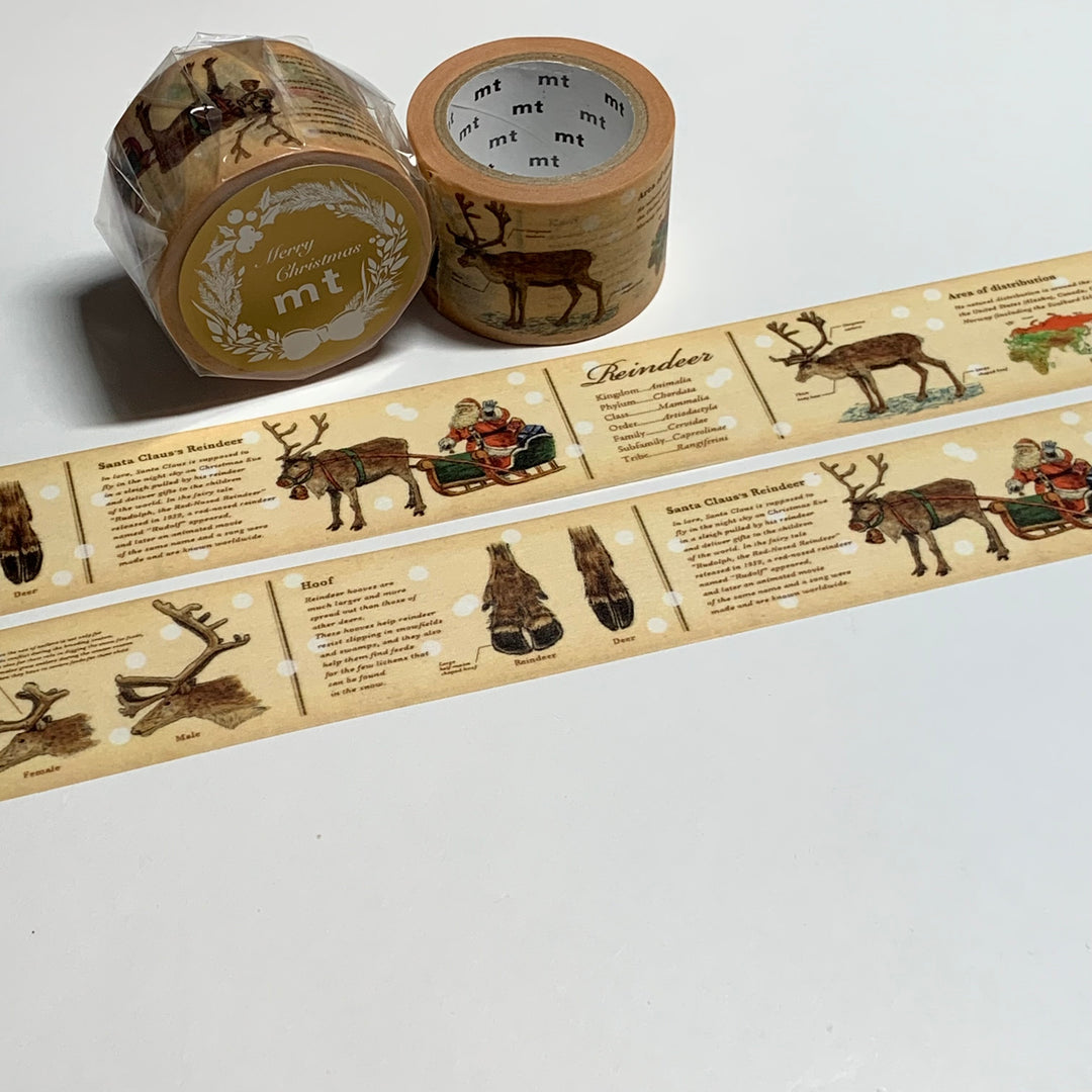 ENCYCLOPEDIA REINDEER CHRISTMAS Mt Washi Tape ~ 1 Roll ~ 30mm x 7m (23 Feet)