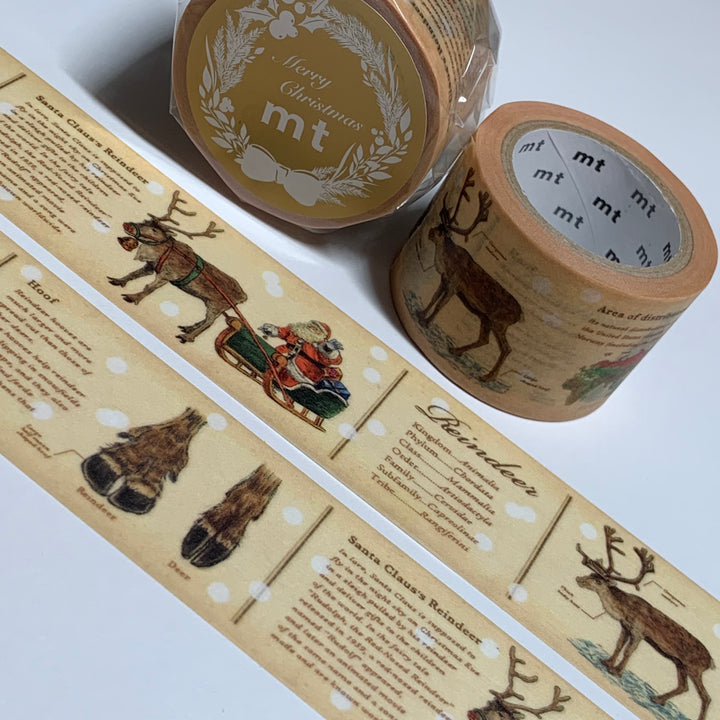 ENCYCLOPEDIA REINDEER CHRISTMAS Mt Washi Tape ~ 1 Roll ~ 30mm x 7m (23 Feet)