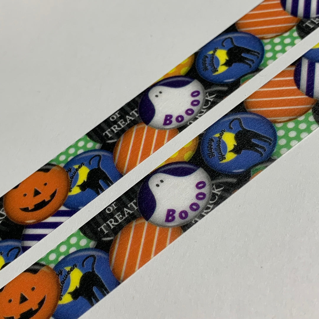 HALLOWEEN BUTTONS And BADGES MT Washi Tape  ~ 1 Roll ~ 15mm x 7m (23 Feet)