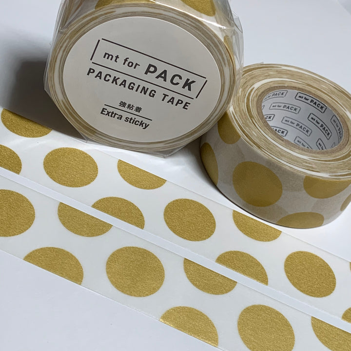 JUMBO GOLD DOTS MT Pack XL & Strong Packaging Washi Tape - 1 Roll - 25mm x 15m (49 Feet)