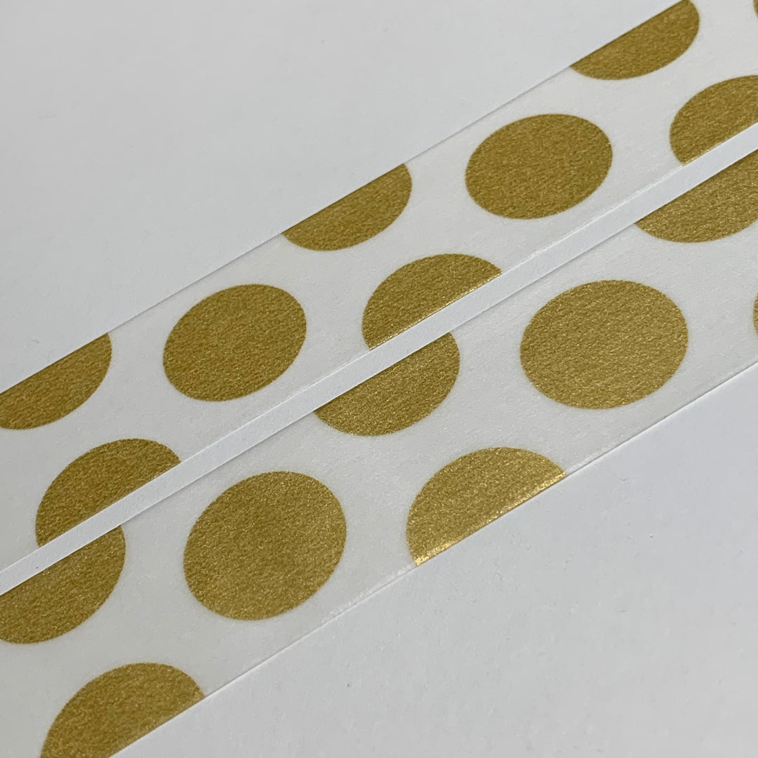 JUMBO GOLD DOTS MT Pack XL & Strong Packaging Washi Tape - 1 Roll - 25mm x 15m (49 Feet)